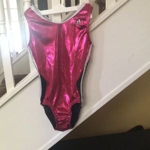 Kids Pink Adidas Gymnastic Leotard